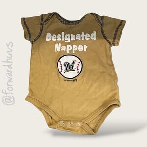 Milwaukee Brewers Designated Napper Baby Bodysuit MLB One Piece 12M